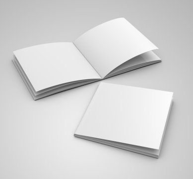 blank catalog  template in square format on  grey backgroud