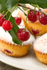 Cherries with water drops