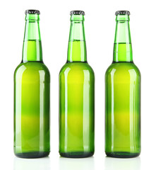 Bottles of beer isolated on white