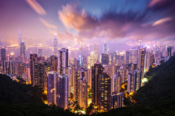 Skyline van Hongkong