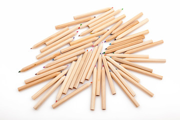 Pencils over white
