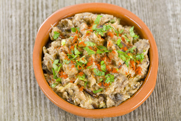 Aubergine Dip - Spanish tapas with grilled aubergine.