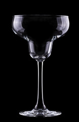 empty glass of champagne on black background