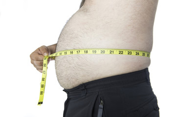 Fat man with a big belly