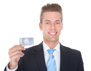 Businessman Holding Credit Card