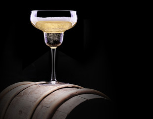 glass of champagne isolated on black background © boule1301