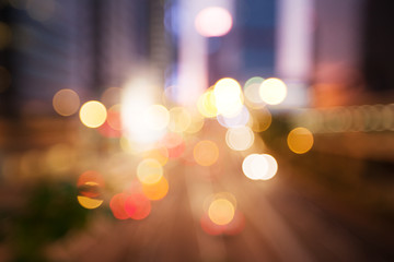 blured Night lights of the Hong Kong