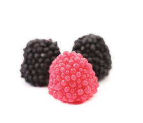 Three jujube colored balls