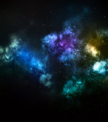 Fototapeta na wymiar nebula cloud in deep outer space