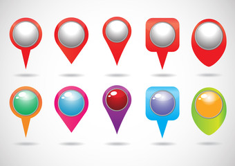 colorful of Vector Map Pins Pointer Icons 