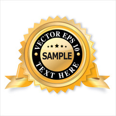 empty golden star  label ribbon