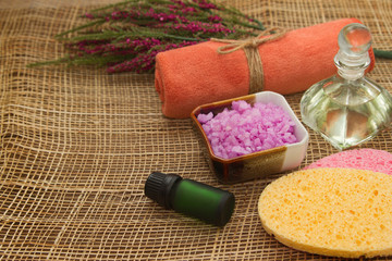 Lavender flower with  spa collection
