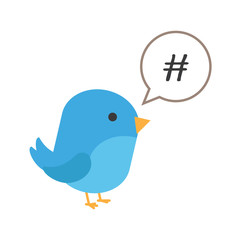 Blue bird with balloon