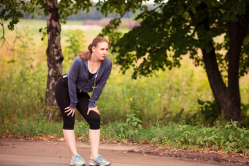 Runner woman jogging in nature outdoor