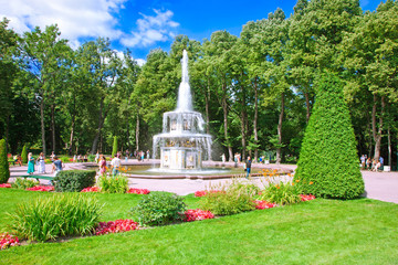 Park in Petergof, Saint-Petersburg, Russia