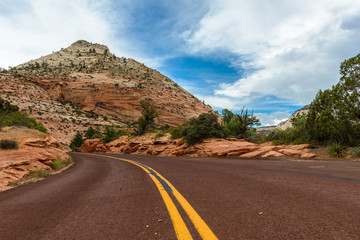 Scenic road through Zion national park.utah