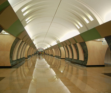 Moscow metro, station Maryina Roshcha, interior