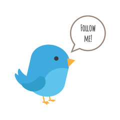 Blue bird with balloon