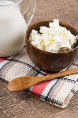 Dairy products - cottage cheese, milk.