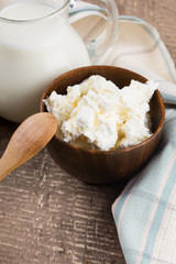 Dairy products - cottage cheese, milk.