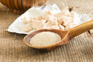 Dry and fresh yeast.
