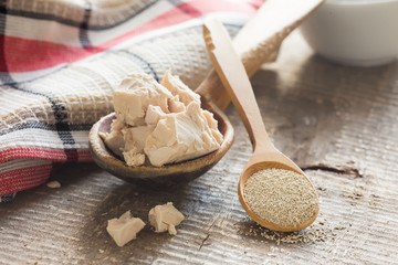 Dry and fresh yeast.