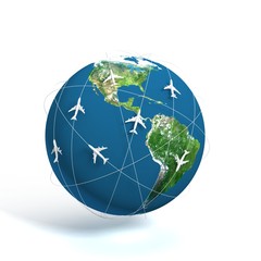 3D global world travel