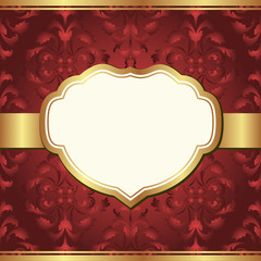 red  background with golden frame