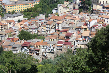 Fototapeta na wymiar Old Houses and City, Calabria, South Italy