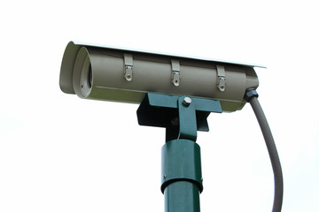 Security camera isolated on white background