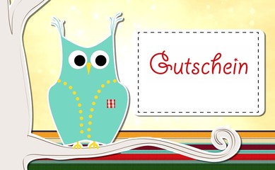 Gutschein mit Eule