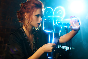Young woman film director