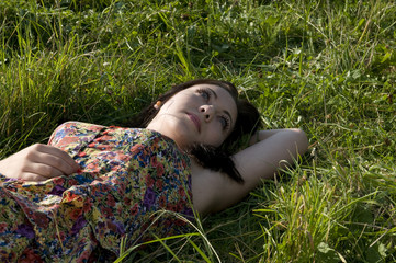 daydreaming woman