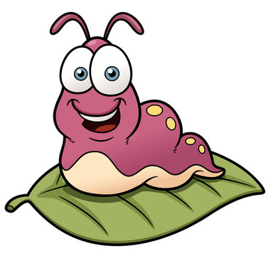 Vector illustration of Cartoon worm