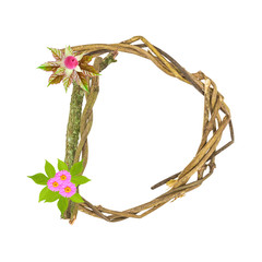 Photograph of Natural Twig and Stick Letter D