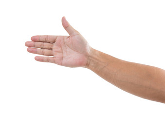 Man hand isolated on white background