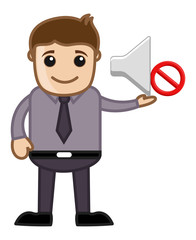 No Noise Please - Business Cartoons Vectors