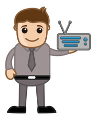 Radio - Business Cartoons Vectors