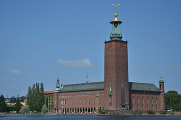 Fototapeta na wymiar Stockholm city hall, Stadshuset, Sweden