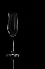 Wine glass in blackdrop