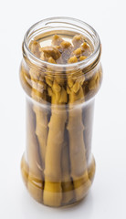 green asparagus from Navarra, preserved in glass jar