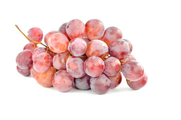Bunch red grapes isolated on white