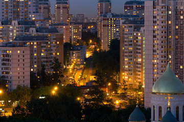 Obraz premium Moscow Solntsevo District at night