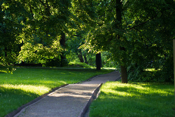 Summer landscape in park Kolomenskoe, Moscow city.