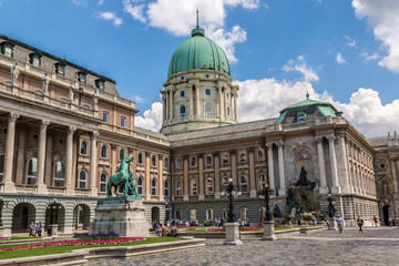 Fototapeta na wymiar Budapest, Buda Castle or Royal Palace with horse statue, Hungary