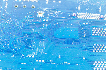 close up of the blue circuit board