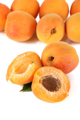 Apricots isolated on white
