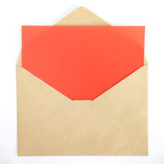 Open envelope with color paper