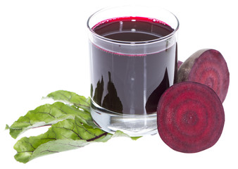 Beetroot Juice isolated on white