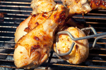 fried chicken on the grill